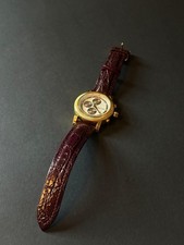 Nachlass Seltene Uhr Calvaneo 1583 Herrenarmbanduhr Chronograph Optik Goldfarben
