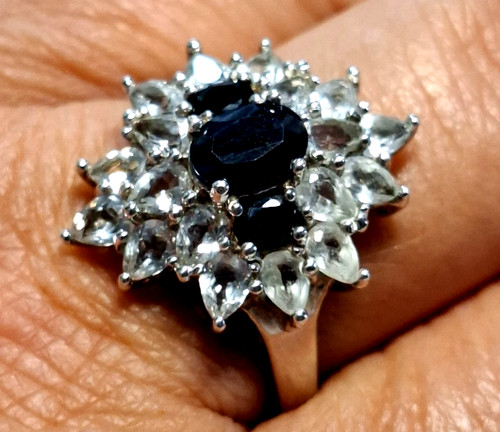 Ringe silber 925 mit blauen - ringe,