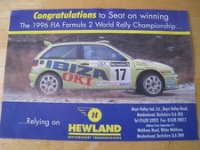 SEAT WINNING FIA FORMULA 2 WRC HEWLAND GETRIEBE 1996 WERBUNG A4 AKTE 32