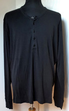 TOM FORD Langam Henley / Long-Sleeved Henley Shirt Black 56
