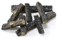 8er-Set Keramikholz Dekoholz Bio-Ethanol Kamin Holz Ofen Holzscheite Kaminholz