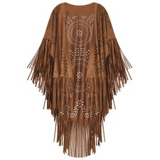 Wildleder Quaste Poncho Damen