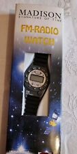 Vintage MADISON FM-Radio Watch, UKW Radio,Kopfhörer und Taschenrechner 