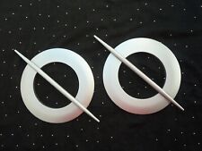 2 x Store Vorhang Gardinen Halter Raffhalter - silber - mit Spieß - ⌀ ca. 23 cm