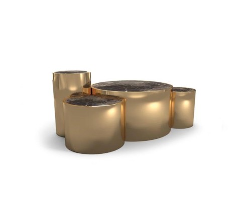 Goldener wohnzimmer set - goldener, 4x