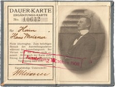 Ausstellung München 1908 / Dauer-Karte / Ergänzungs-Karte No. 10632
