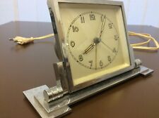 Art Deco Bauhaus Chrom elektrische Uhr Wecker DRP Reichspatent 1920/30