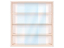 Vitrine Modellauto Figuren Holz - 4 Fächer, 50 cm Breit - 11 cm Fachhöhe V07