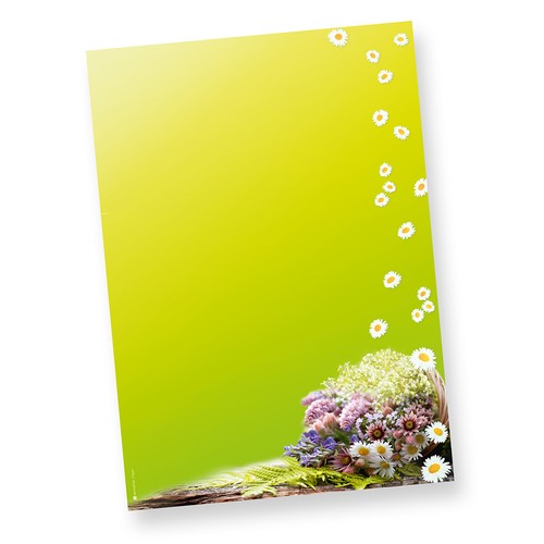 Briefpapier frühling grün - briefpapier, 50