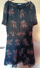 EDC by Esprit Kleid Chiffonkleid Blusenkleid Tunika Kurzarm Gr. 42 schwarz