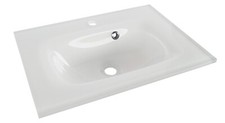 Fackelmann YEGA Waschtisch Waschplatz Gäste WC Waschbecken aus Glas Weiß 60 cm