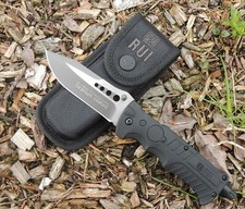 RUI Messer Taschenmesser Rettungsmesser mit LED Lampe und Glasbrecher 19588