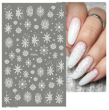 Nagel Design Nagelfolie 3D Art Nagel Sticker Nail Schnee Flocken Weihnachten 