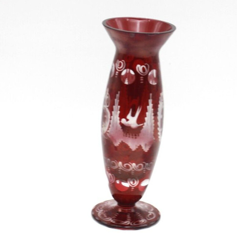 Dunkelrote böhmische glas - böhmische,