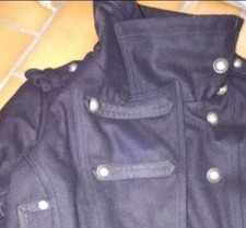 Khujo Jacke mantel wolle korean marine navy seefahrt Matrose L 40 dunkelblau