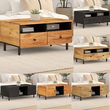 Couchtisch mit Stauraum Massivholz Beistelltisch Teetisch Wohnzimmer Sofatisch