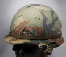 Vietnam Era US Army M1 Stahlhelm mit Tarnbezug Woodland Cover  - M1 Helmet