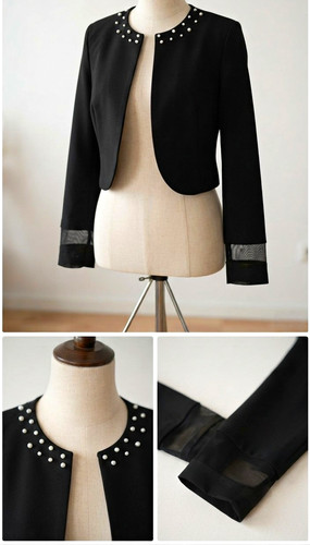 Damen kurzjacke bolero - kurzjacke, schwarz