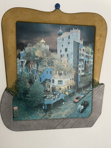 Hundertwasser bild mit rahmen - hundertwasser,