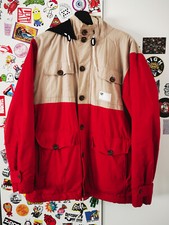 DRMTM Herren Herbst-Winterjacke Parka Rot Beige L mit Fleece