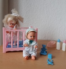 Babies + Laufgitter von Petra Plasty Puppe für Barbie Familie Modepuppe 