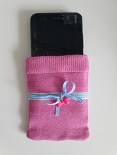 Handyhülle Handysocke Handytasche Schutzhülle pink mit Charm Second Hand