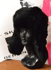 Pelzmütze Fell Mütze TRUE VINTAGE LAPEER fur Hut Winter мех шляпа hat black Pelz