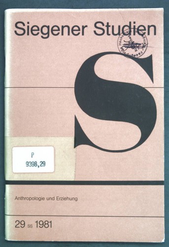 Anthropologie und erziehung - anthropologie,