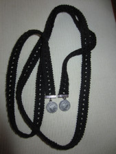 schwarzes Trachtenbinder Trachtenband Trachtenschieber Krawatte  mit Münzen