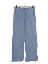 LANIUS Leinenhose Damen Hose Gr. DE 38 blau Casual-Look