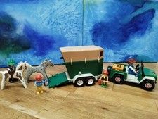 Playmobil Vintage Jeep mit Pferdeanhänger und Zubehör 80er Jahre