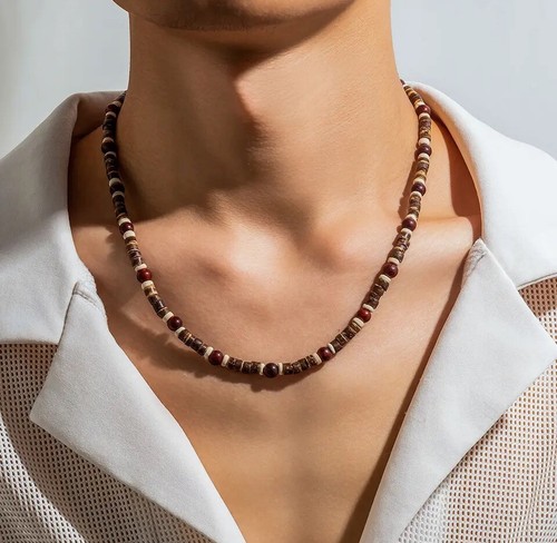 Herrenkette modeschmuck holz - herrenkette,