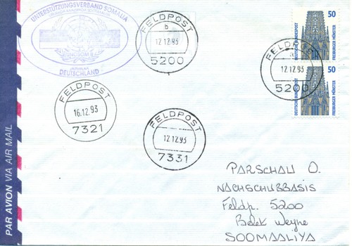 Deutschland 1993 brief unosom - brief,