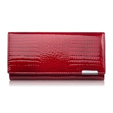 Damenlederbrieftasche rot