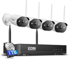 ZOSI 8CH 3MP 2K Außen WIFI Überwachungskamera Set NVR 1TB HDD Farbnachtsicht Ton