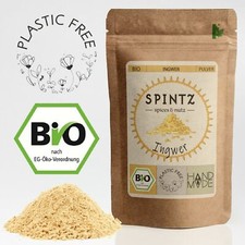 250g BIO INGWER-PULVER gemahlen Ingwerwurzel Ginger Powder plastikfrei verpackt 
