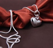 Halskette 925  Sterling Silber Schmuck Damen Herz Anhänger Kette 45 cm Neu