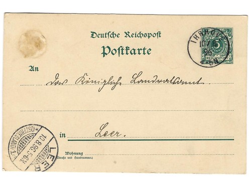 Landpoststempel ihrhove auf - ihrhove,