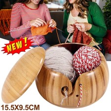 Garnschale aus Holz mit Deckel, handgemachtes Holz zum Stricken und Häkeln