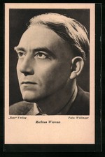 Schauspieler Mathias Wiemann blickt hoffnungsvoll, Ansichtskarte 