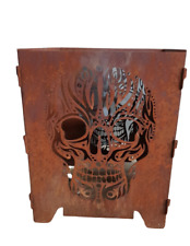 Feuerkorb Totenkopf Feuerstelle Feuertonne Skull Feuersäule gesteckt Stahl 50cm