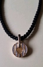 Pierre Lang Kordel Halsband  mit schönem Herzanhänger, Vergoldet