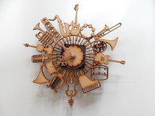 Uhr mit Musikinstrumenten - mit Laufwerk und Zeigern KLEIN L23