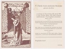 H. P. Deutsche Märchen München Freiland Studenten Verein Fasching Einladung 1911