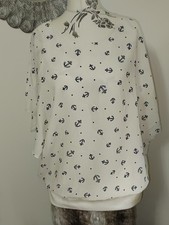 Blusenshirt, Schlupfbluse, Bluse, Chiffon m. Shirt, maritim⚓, Gr. 44 v. bpc *NEU