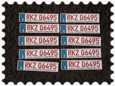 rotes Kennzeichen RKZ Aufkleber Sticker 10 Stück Neu und unbenutzt