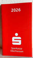 Taschenkalender 2026,ROT,pro Woche 1 Seite,+Jahresübersicht 2027+Werb.Spark, NEU