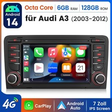 7" Autoradio Für Audi A3 S3 RS3 8P 8V Apple Carplay Android 14 GPS SWC Navi 128G
