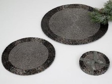 Untersetzer Platzset rund aus Perlen Hand gefertigt verschiedene Größen & Farben