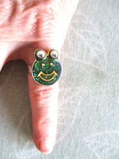 dekorativer Ring Kinderring Frosch verstellbar Glitzer